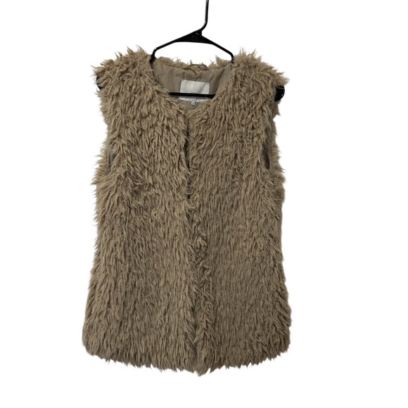 ICHI Tan Faux Fur Vest Size M - Picture 1 of 5